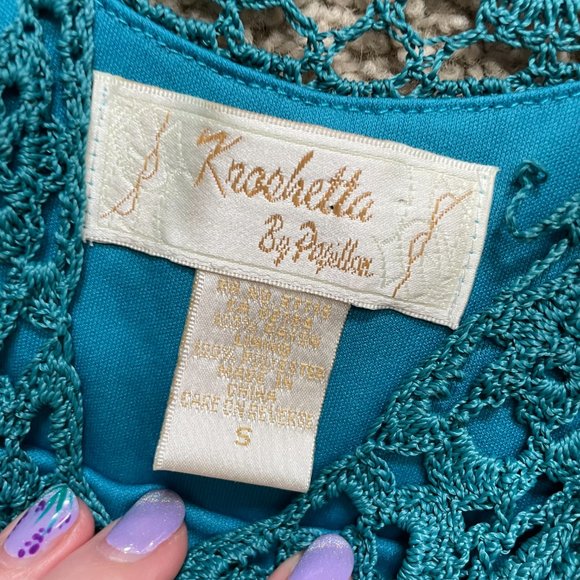 Crochet Fitted Midi Dress - Picture 8 of 8